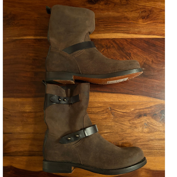 RAG & BONE New York Moto suede leather brown BOOTS 9.5 EUC - Picture 3 of 7